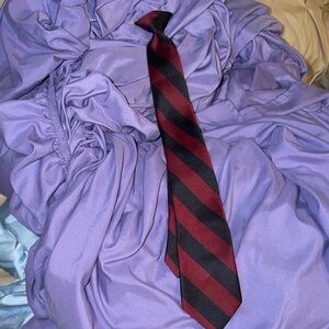 Red and Blue Striped Clip On Tie